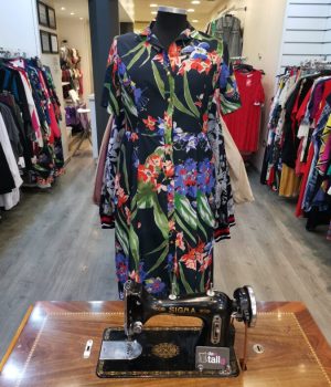 Vestido camisero estampado azul