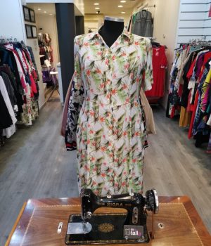 Vestido camisero estampado blanco