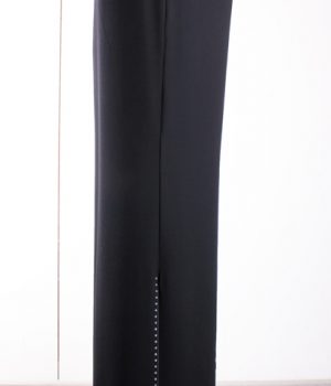 Pantalón doble de gasa brillos, negro