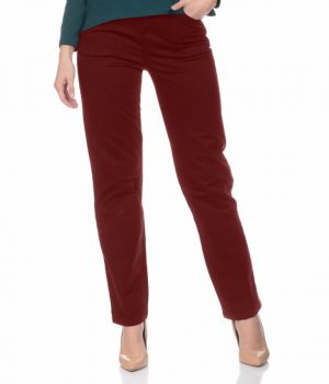 Pantalón loneta recto, color vino