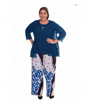 Levita de gasa recta azul noche