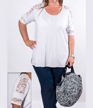 Camiseta encaje blanco