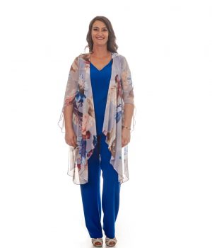 Pantalón crep , azul klein