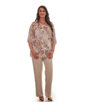 Pantalón crep , crudo