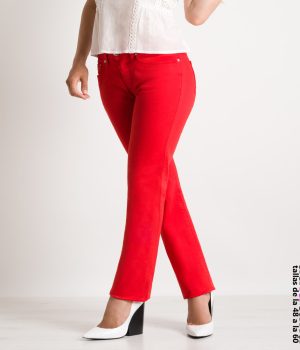 Pantalón loneta recto, rojo