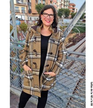 Trenca cuadros marrón