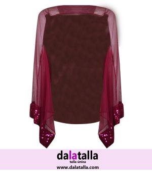 Estola de gasa con lentejuelas, Fucsia