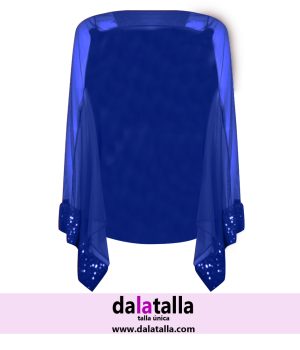 Estola de gasa con lentejuelas, azul klein