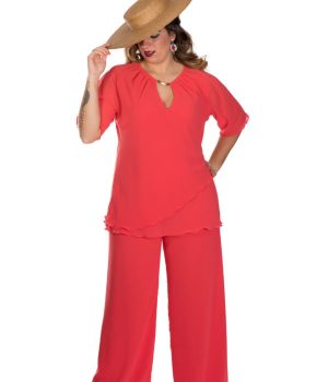 Blusa de gasa, coral