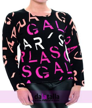 Blusa de punto estampado , letras