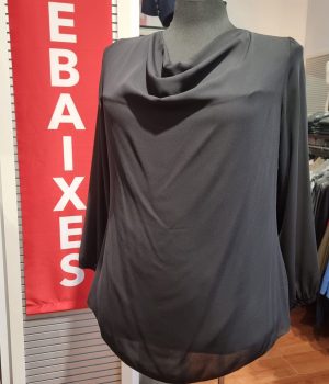 Blusa gasa cuello drapeado