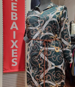 Camisola abierta larga, verde