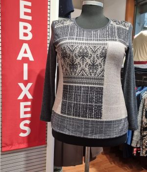 Blusa de punto de tricotosa, estampada