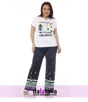 Pantalón palazzo estampado ethnic