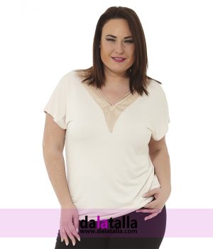 Blusa pico pasamanería