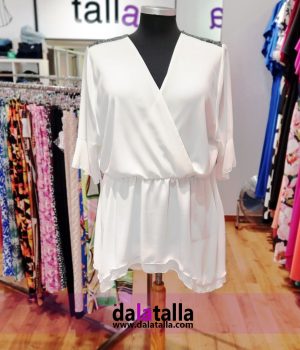 Blusa de gasa blanca