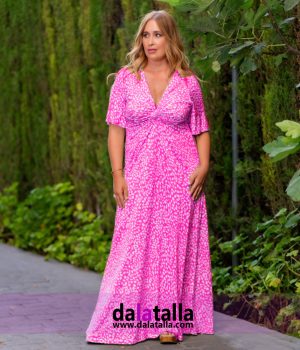 Vestido de licra fría rosa