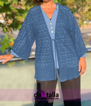 Chaqueta calada, azul