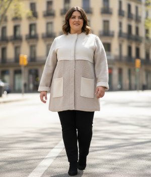 Abrigo lana cocida y antelina 