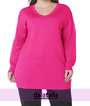 Pullover rosa, manga larga