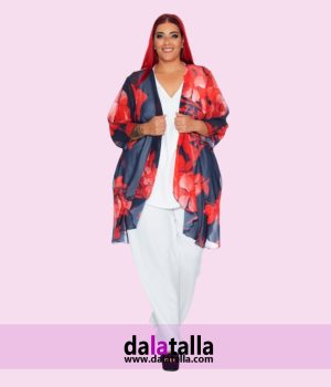 Levita de gasa estampado rojo