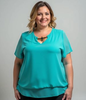 Blusa de gasa turquesa