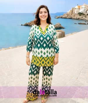 Pantalón palazzo estampado ethnic