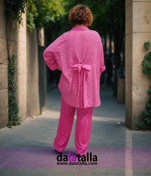 Camisera cupro , lazo fucsia