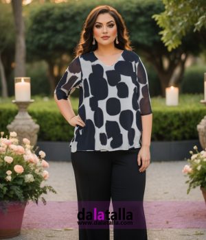 Blusa de gasa estampada