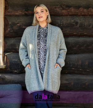 Cardigan lana abierta, punto