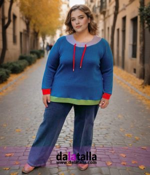 Jersey canalé turquesa