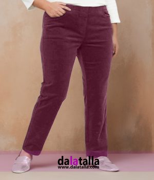 Pantalón micropana pitillo borgoña