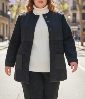 Abrigo lana cocida y antelina 