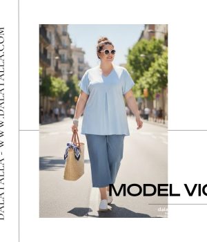 Blusa algodón , Vic celeste